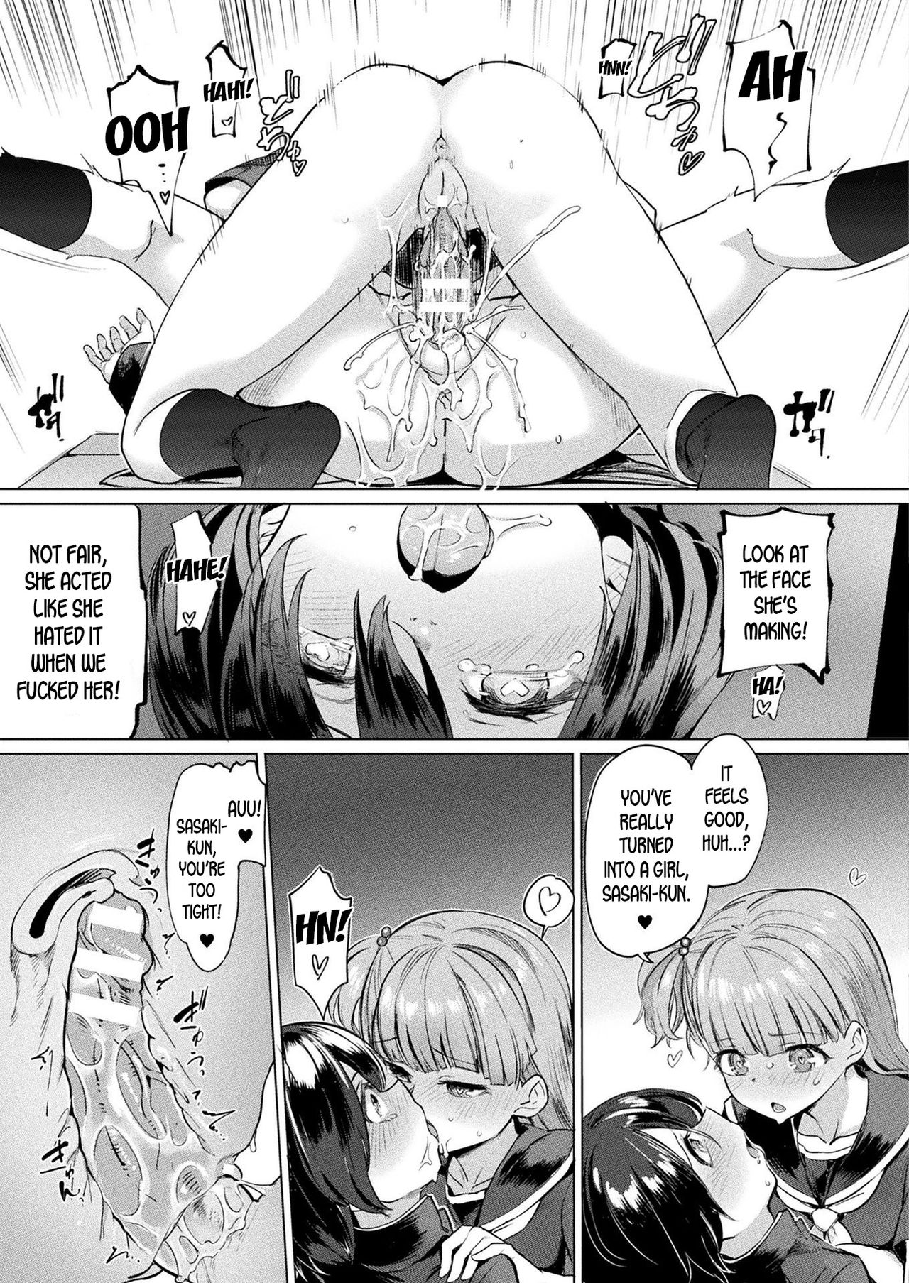 TS Rinkan Sakusei: Kouhen | Gender Bender Gangbang Sperm Milking part 2 page 3 full