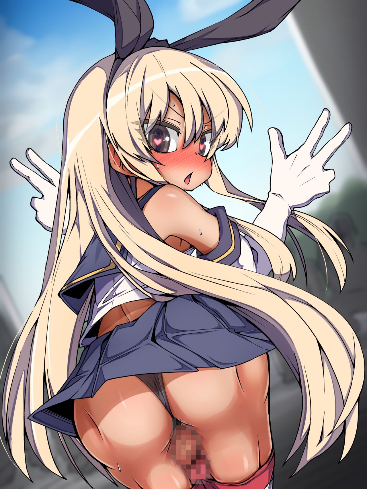 Satsuei Genkin no Ushiro ni Mawarikomarete Bokki Chinchin o Torareru Shimakaze-kun Cosplay page 5 full