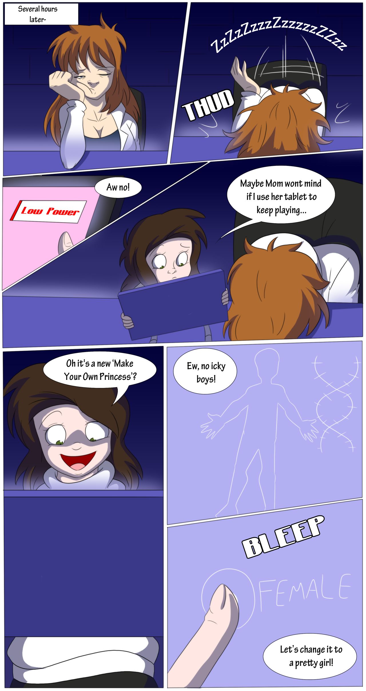Create Your Own Princess TG Comic Gender Bender/Transformation page 5 full