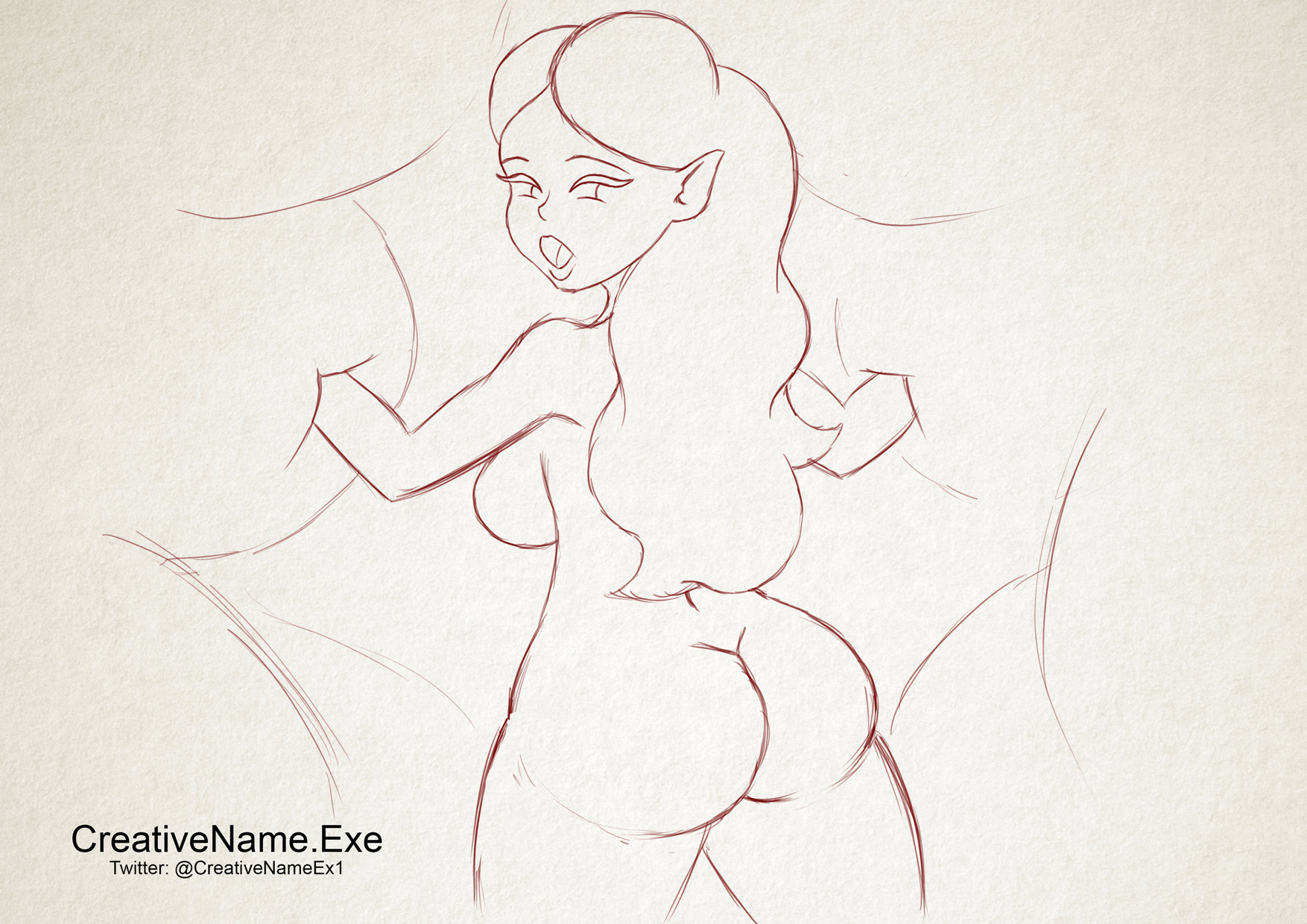 Invader Squid - Animated Scene Sketch page 1 full