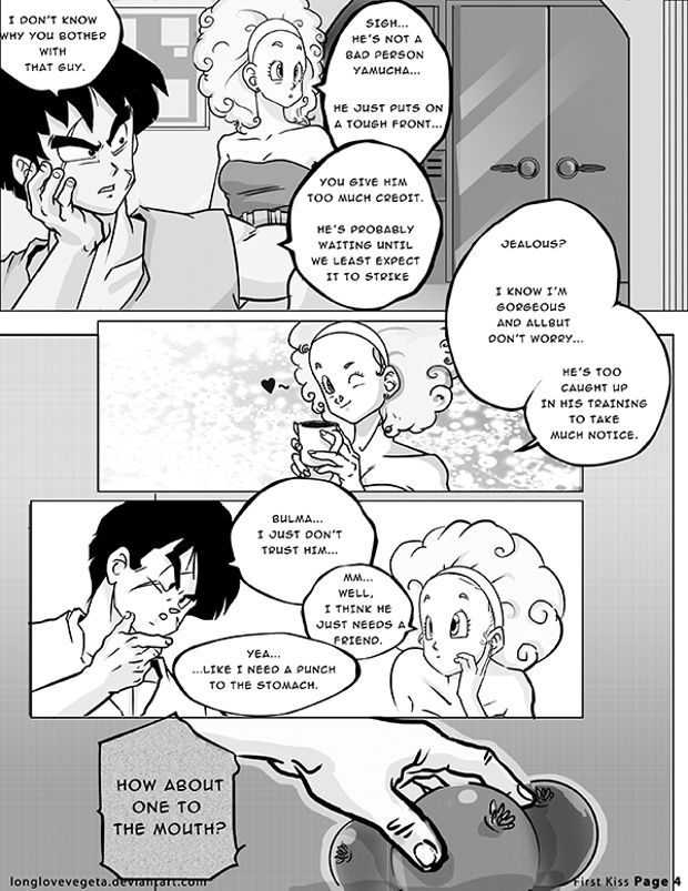 First Kiss   <DBZ, Dragon Ball, Vegeta, Bulma, Romantic, Romance> page 4 full