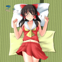 Reimu-san ga ne tetanode itazura shite mita