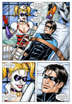 Batman and Nightwing discipline Harley Quinn