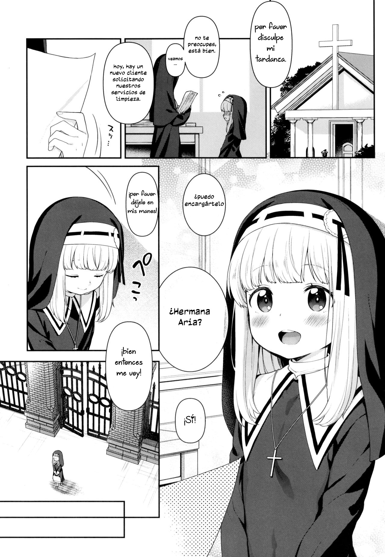 Keiken na Sister Minarai ga Otoko no Tokunou Seieki o Shiboritsukusu Hon | La monjita que redimió mediante el sexo a un hombre page 4 full