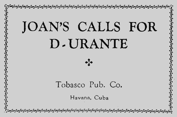 Joan's Call for Durante page 1 full