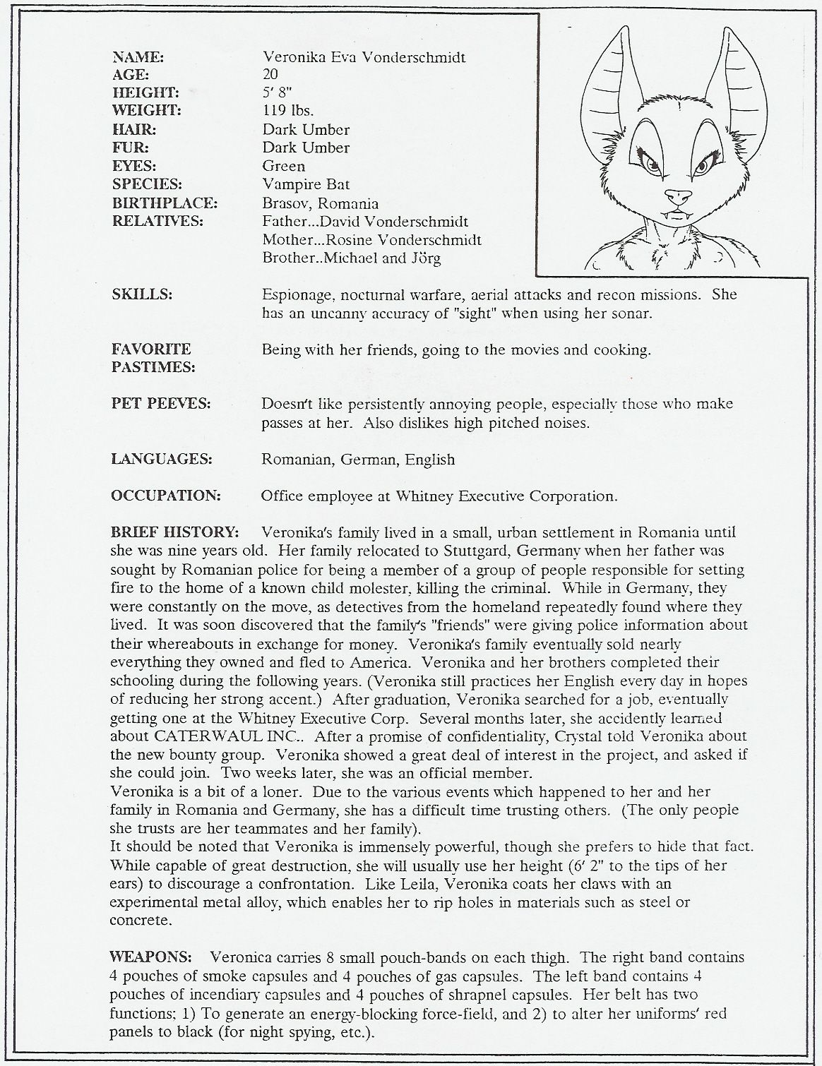 Caterwaul, INC: Character Files page 4 full