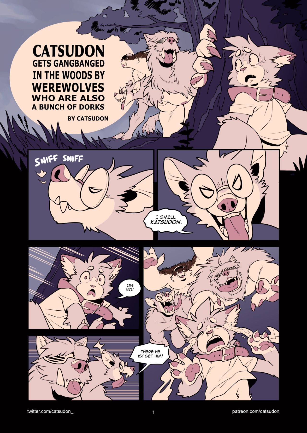 Catsudon Gets Gangbanged In the Woods By Werewolves Who Are Also a Bunch of Dorks page 1 full