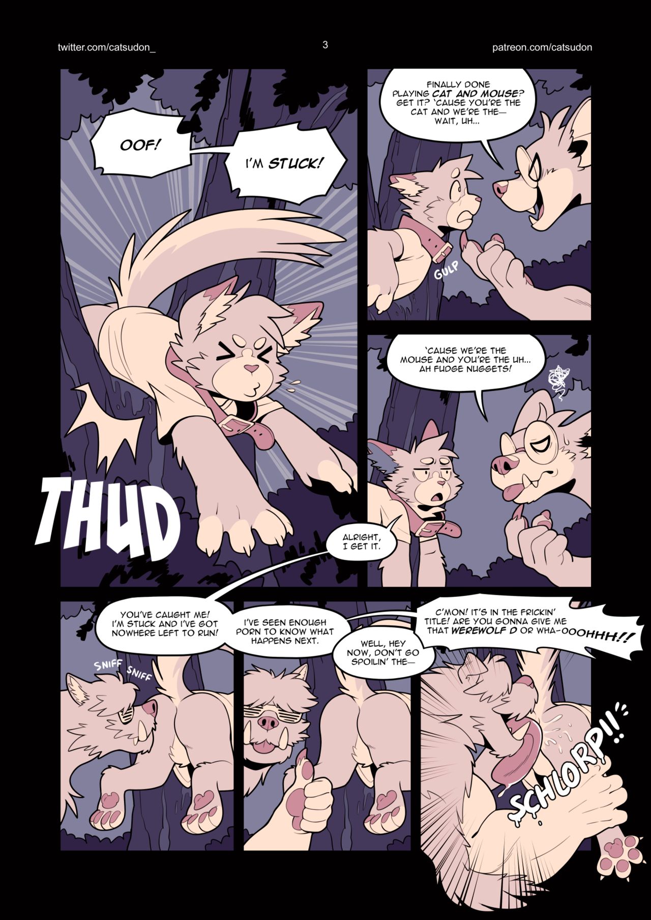 Catsudon Gets Gangbanged In the Woods By Werewolves Who Are Also a Bunch of Dorks page 3 full