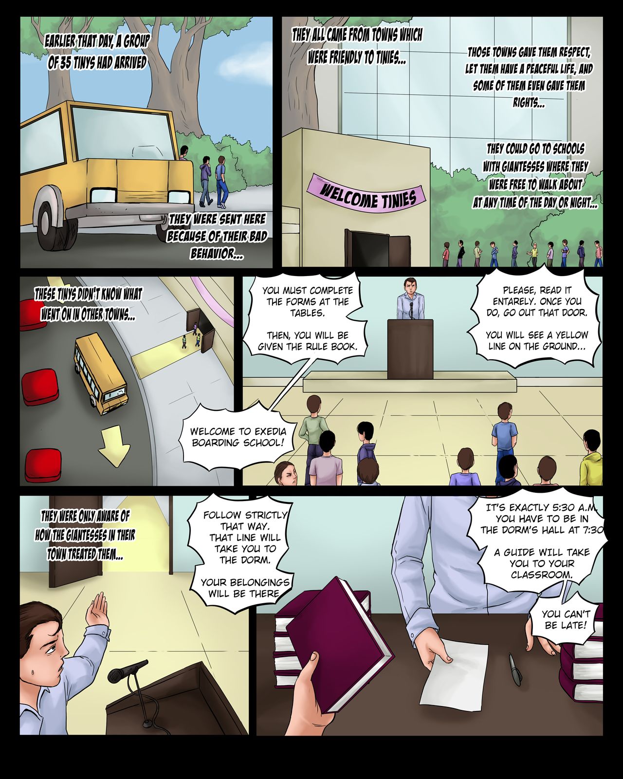 Giantess Boarding School - Chapter 1 page 4 full