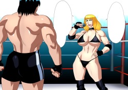 ELINA vs DOM MIXED MMA MATCH